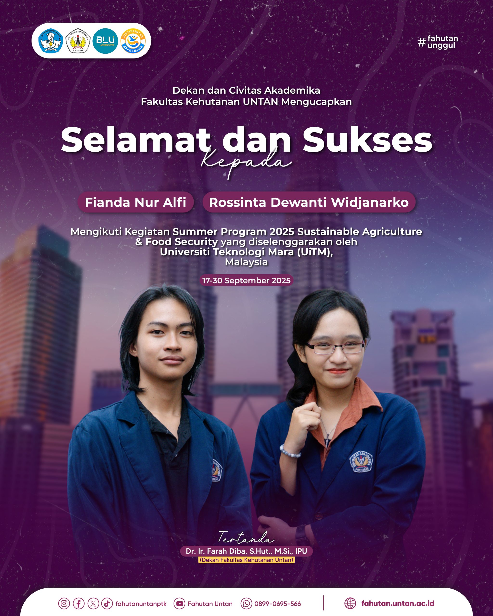 Selamat dan Sukses Kepada Fianda Nur Alfi dan Rossinta Dewanti ...