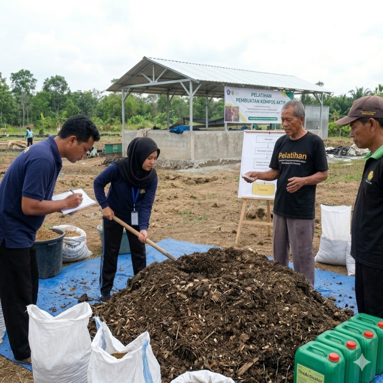 Pelatihan pembuatan kompos aktif